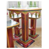 Pub Table & 4 Chairs by Sticks (Four Seasons Theme with Quotes, each chair is different)