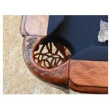 Stunning Pool Table by American Heritage (Carved Details, Burl Wood, Leather Pockets)