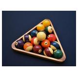 Stunning Pool Table by American Heritage (Carved Details, Burl Wood, Leather Pockets)