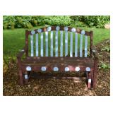 Painted Wood Garden Bench
