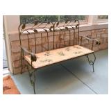 Metal Garden Bench with Mosaic Tile Seat