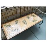 Metal Garden Bench with Mosaic Tile Seat