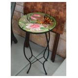 Small Side Table / Plant Stand with Butterfly