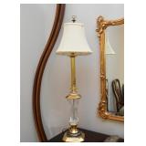 Pair of Brass & Crystal Table Lamps