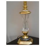 Pair of Brass & Crystal Table Lamps