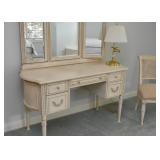 Pretty Vanity with Triple Mirror & Chair