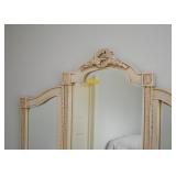 Pretty Vanity with Triple Mirror & Chair