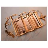 Gold Metal Wall Shelf (mirror backing & glass shelves)