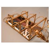 Gold Metal Wall Shelf (mirror backing & glass shelves)