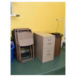 Folding Chairs, Metal 2-Drawer File Cabinet