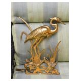 Brass Egret / Crane / Huron Wall Hanging