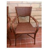 Rattan Dining Table with Glass Top & 4 Chairs