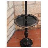 Cool Vintage Metal Floor Lamp with Table & Cane Shade