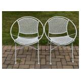 White Painted Outdoor / Garden / Patio Circle Chairs
