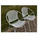 White Painted Outdoor / Garden / Patio Circle Chairs