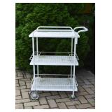 White Painted Outdoor / Garden / Patio Serving Cart