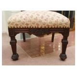 Antique Wooden Upholstered Chair with Gargoyle & Nailhead Trim