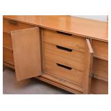 MCM Lowboy Chest of Drawers / Dresser  with 2 Mirrors by John M. Smyth Co.