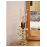 Electric Hurricane Table Lamp with Crystal Danglers