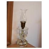 Electric Hurricane Table Lamp with Crystal Danglers