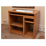 Oak Computer Desk with Keyboard Drawer