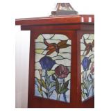 Unusual Side Table with Stained Glass Inserts (lights up)