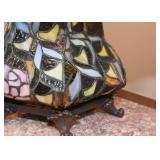 Stained Glass Table Lamp - Peacock (needs repair)