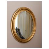 Gold Framed Oval Wall Mirror