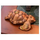 Wood Carved Turtle Figurine
