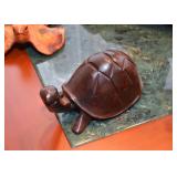 Wood Carved Turtle Figurine