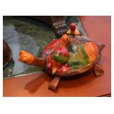 Wood Carved Turtle Figurine