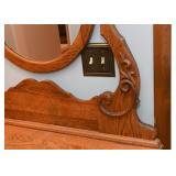Antique Oak Chest of Drawers with Vanity Mirror