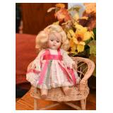 Vintage Dolls, Wicker Doll Furniture