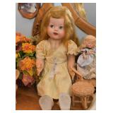 Vintage Dolls, Wicker Doll Furniture