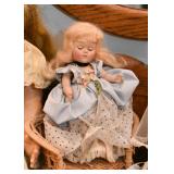 Vintage Dolls, Wicker Doll Furniture