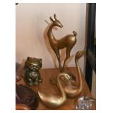 Brass Deer & Geese Figurines