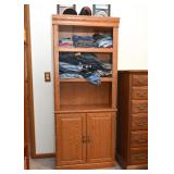 Tall Wood Bookshelf / Bookcase with Cabinet