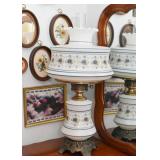 Vintage Glass Hurricane Table Lamp