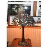 Stained Glass Table Lamp, Red Roses (there are 2 of these)