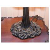 Stained Glass Table Lamp, Red Roses (there are 2 of these)