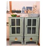 Teal Painted Display / Storage Cabinet (there are 2 of these)