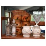 Salt & Pepper Shakers, Eagle Creamer & Sugar Set, Wooden Spice Cabinet
