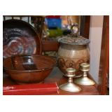 Pottery Jar, Candlesticks