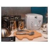 Stainless Kitchen Canister Set, Utensils, Pig Cutting Board