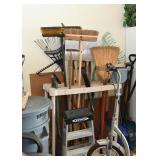Garden Tools, Brooms, Step Ladder