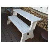 Pair of Folding Garden Benches - the two together convert to a picnic table