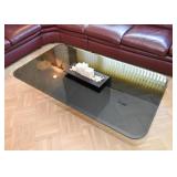 Smoky Glass Top Coffee / Cocktail Table with Marble Base Smoky Glass Top Coffee / Cocktail Table with Marble Base