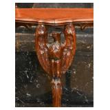 Carved Wood Side Table with Eagle