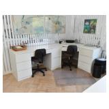 White Laminate Office Desk Units & Chests (Modular Home Office)