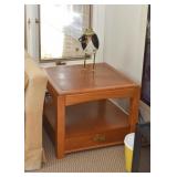 Vintage Wood End Table with Drawer